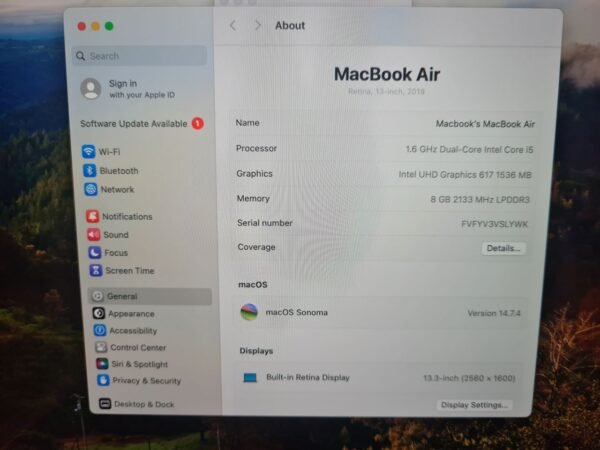 MacBook Air 13″ 2019 Dual-Core Intel Core i5 8GB/256GB - Image 5