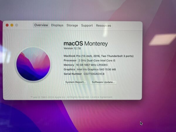 MacBook Pro 13″ 2016 Dual-Core Intel Core i5 16GB/512GB - Image 5