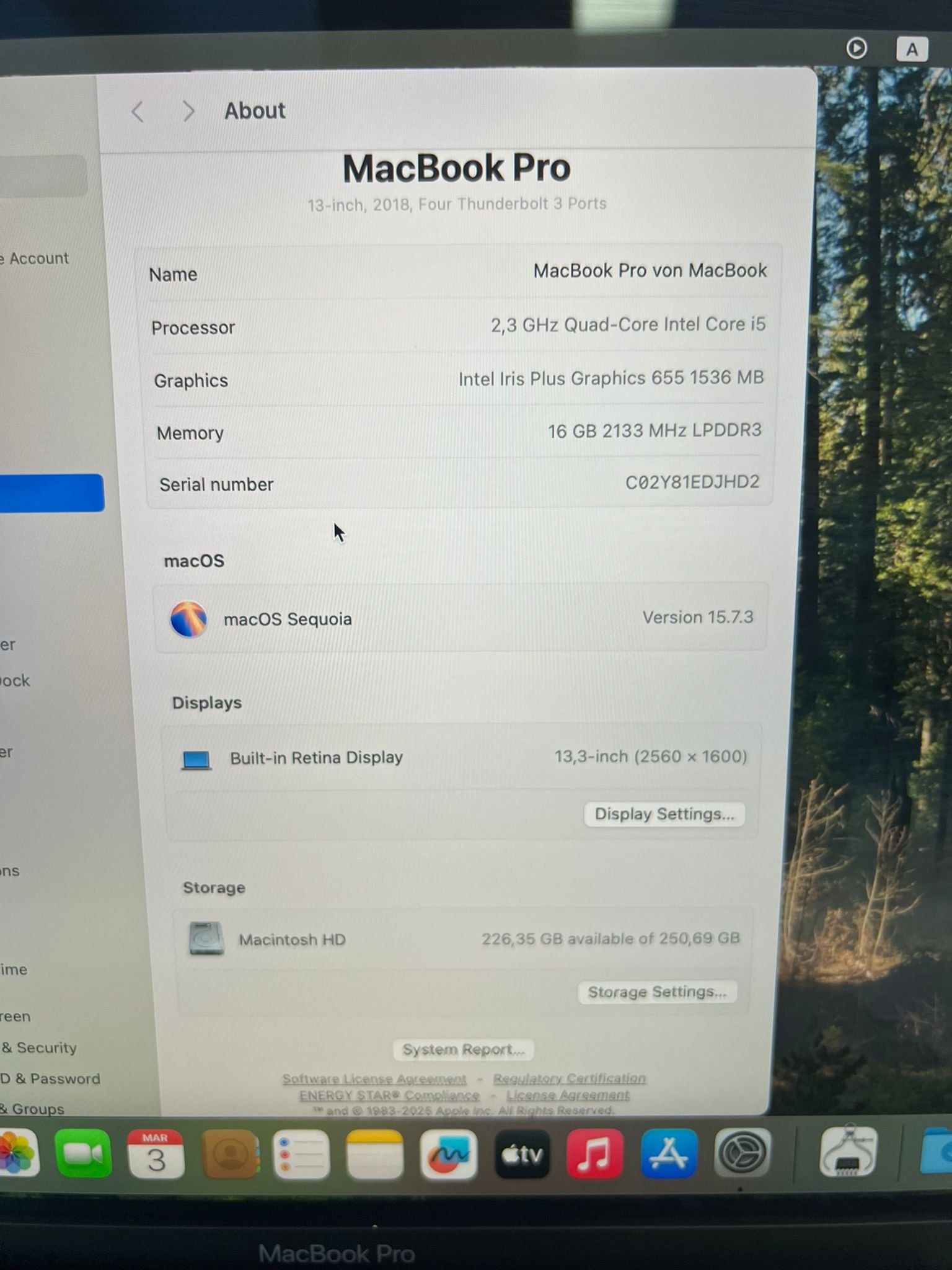 MacBook Pro 13″ TB 2018 Quad-Core Intel Core i5 16GB/256GB - Image 7