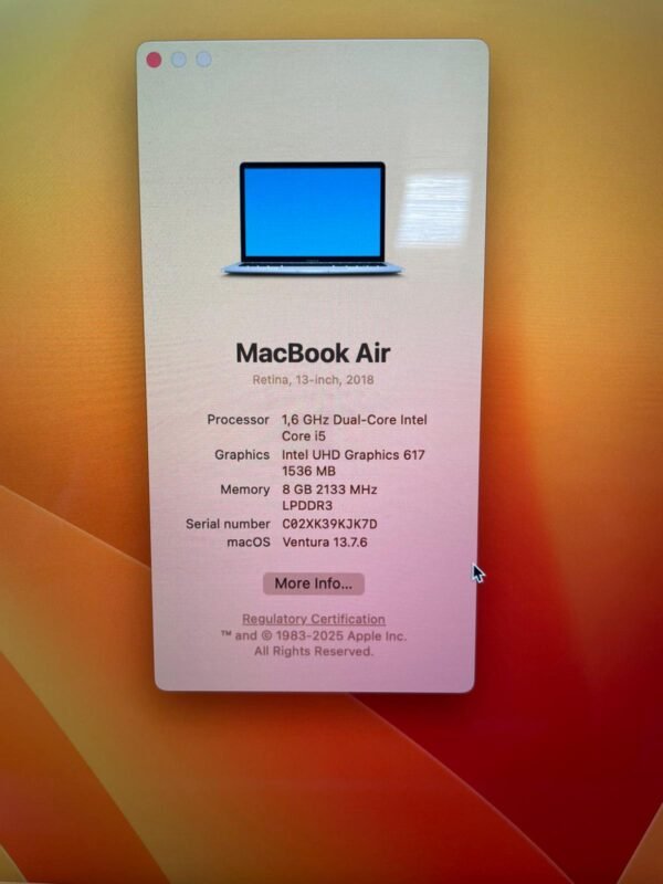 MacBook Air 13″ 2018 Dual-Core Intel Core i5 8GB/256GB - Image 4