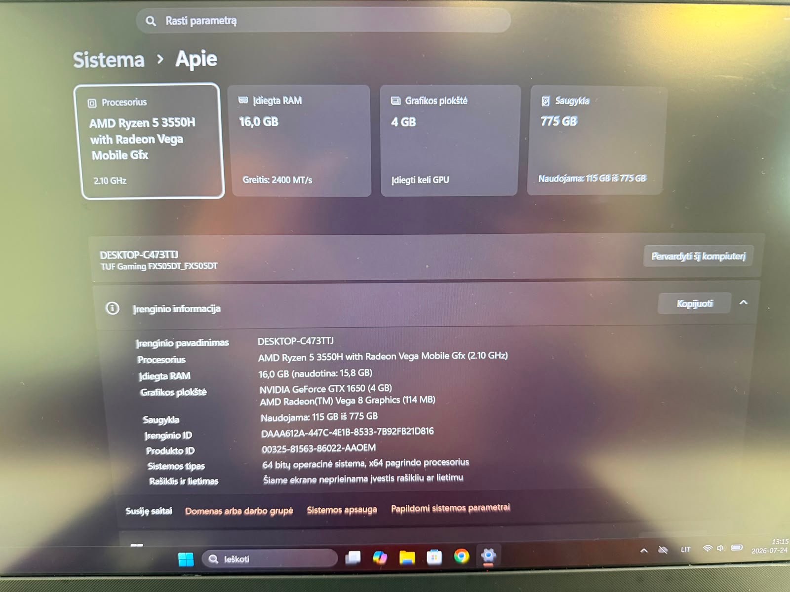 ASUS TUF Gaming FX505D – 16GB RAM/512GB SSD / GTX 1650 - Image 4