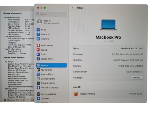 MacBook Pro 15″ TB 2017 Quad-Core Intel Core I7 16GB/256GB - Image 5