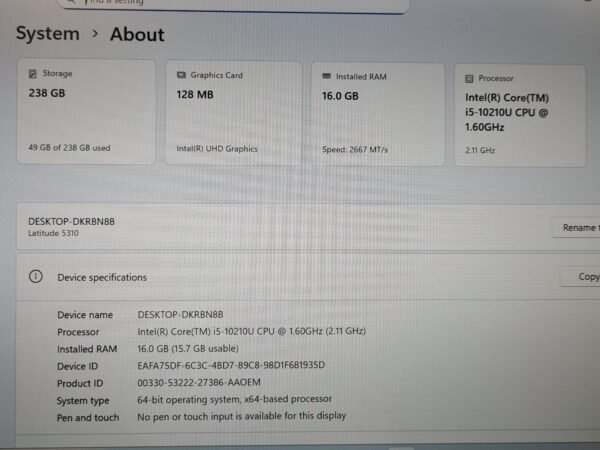 Dell Latitude 5310 - Intel i5-10210U / 16GB / 256GB SSD - Image 6