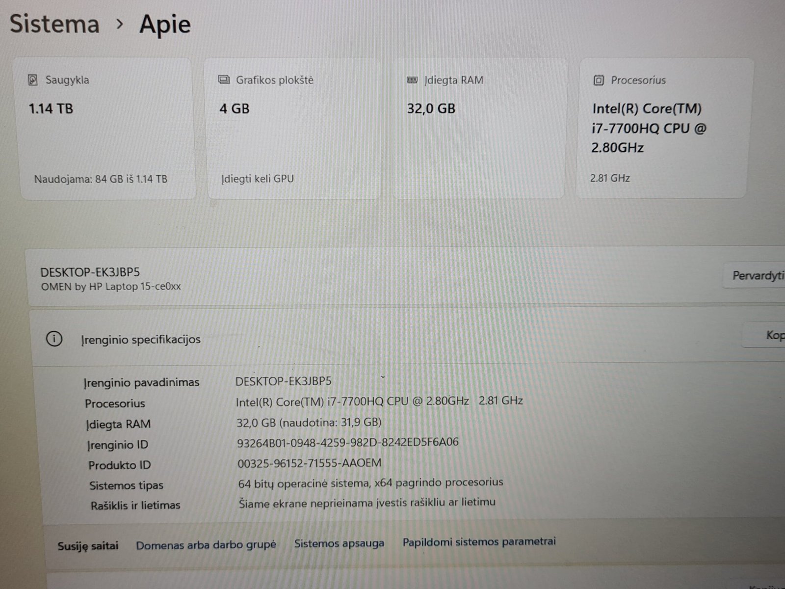 HP OMEN 15 - i7-7700HQ / 32GB RAM / 256GB SSD+1TB HDD - Image 3