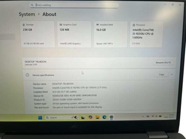 Dell Latitude 5310 - Intel i5-10210U / 16GB / 256GB SSD - Image 6