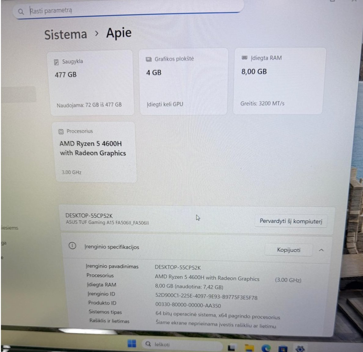 ASUS TUF Gaming A15 – Ryzen 5 / 512GB SSD / GTX 1650 Ti - Image 3