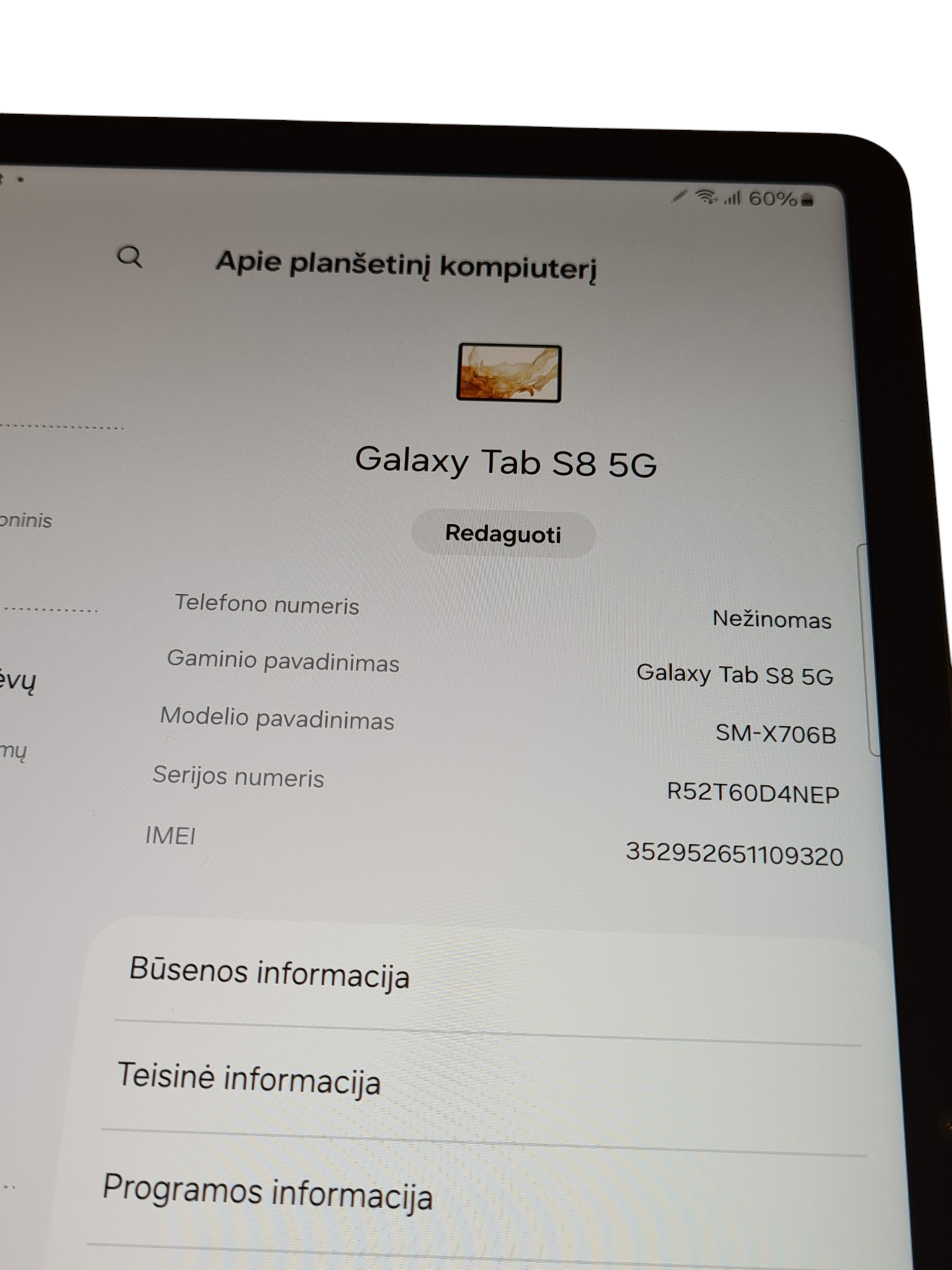 Samsung Galaxy Tab S8 5G (SM-X706B) - 8GB RAM / 128GB - Image 6
