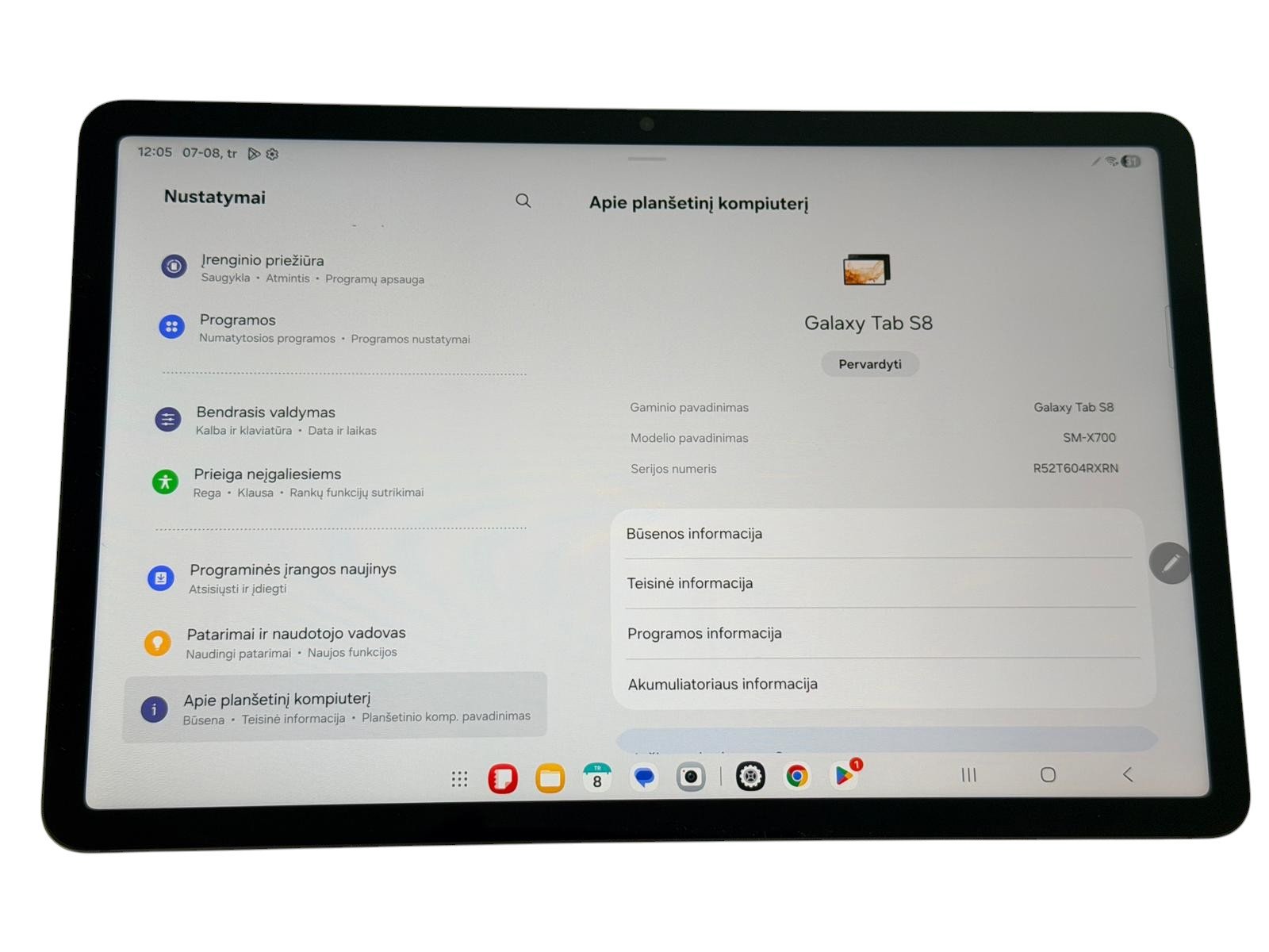 Samsung Galaxy Tab S8 (SM-X700) - 8GB RAM / 128GB - Image 4