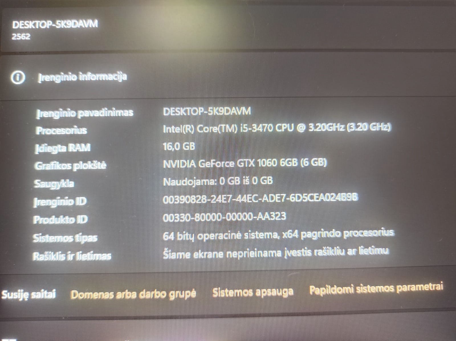 PC stacionarus - Intel i5 / 16GB RAM / 1TB SSD / GTX 1060 - Image 6