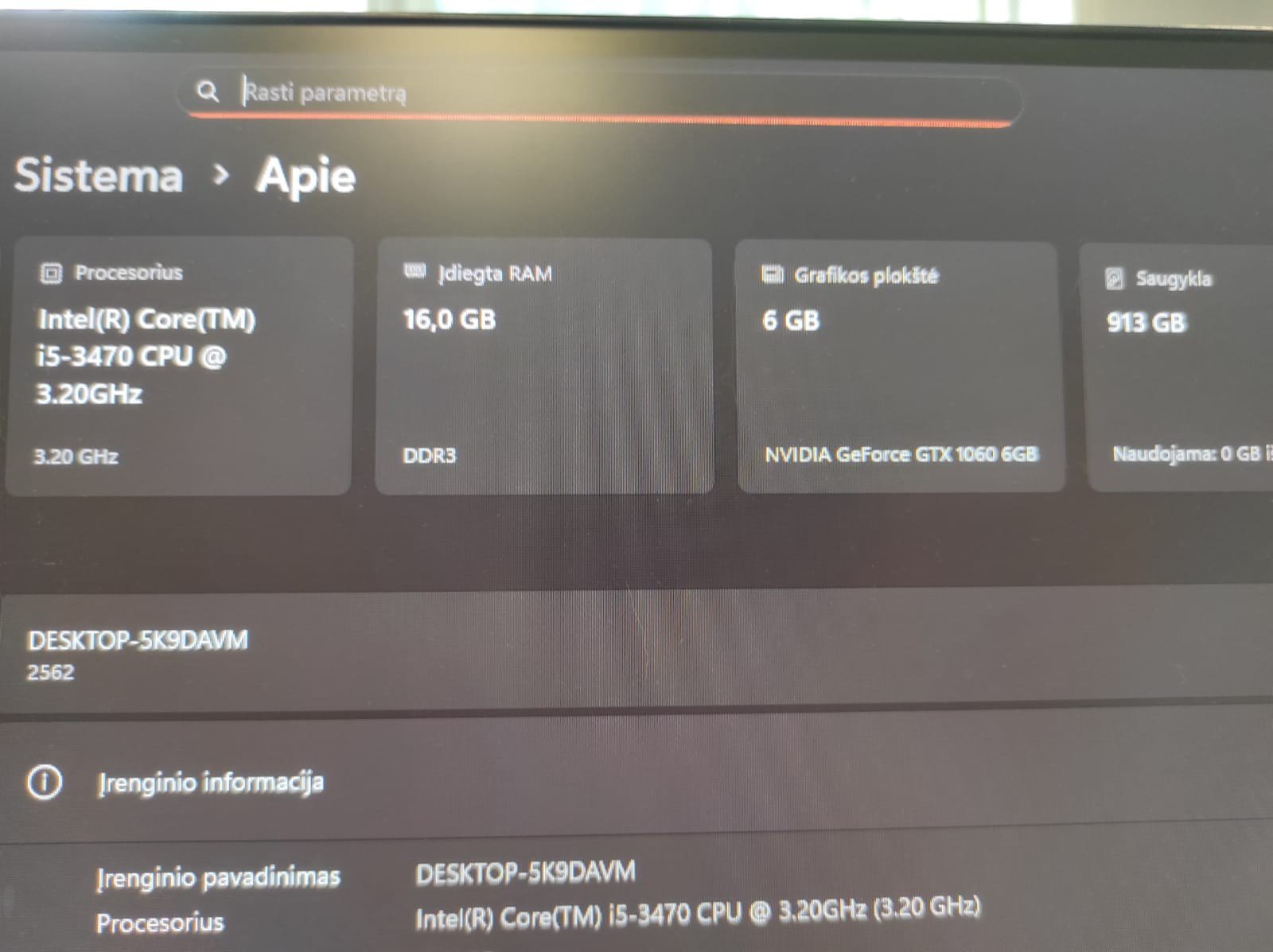 PC stacionarus - Intel i5 / 16GB RAM / 1TB SSD / GTX 1060 - Image 7