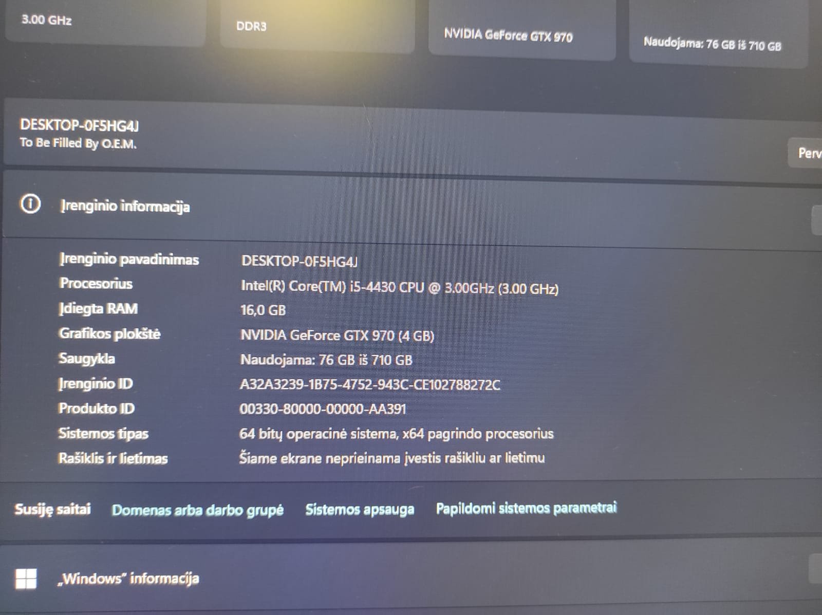 PC stacionarus - Intel i5 / 16GB RAM / 450GB SSD / GTX 970 - Image 7