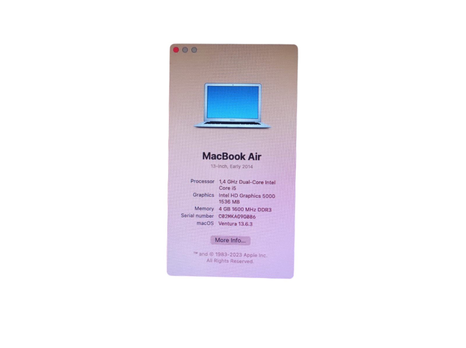 MacBook Air 13″ 2014 Dual-Core Intel Core I5 4GB/128GB - Image 4