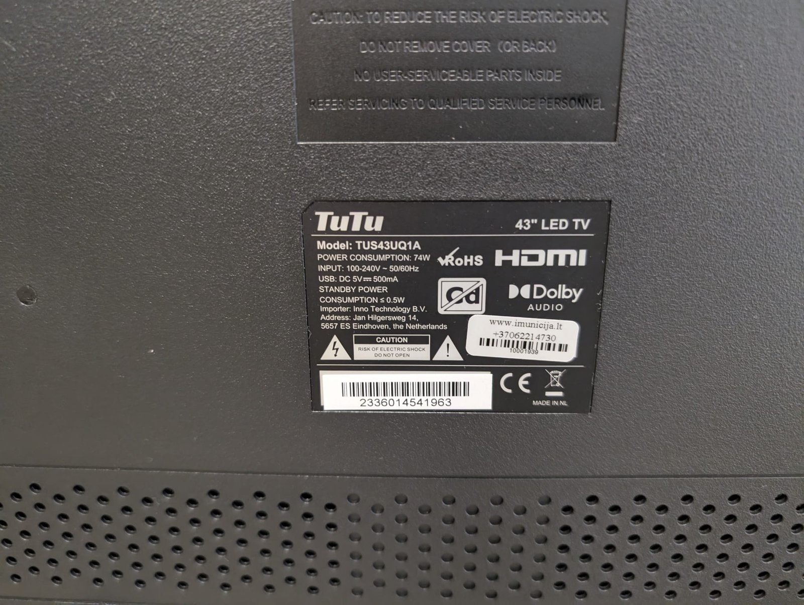 TuTu TUS43UQ1A 43" 4K UHD Android Smart TV - Image 5