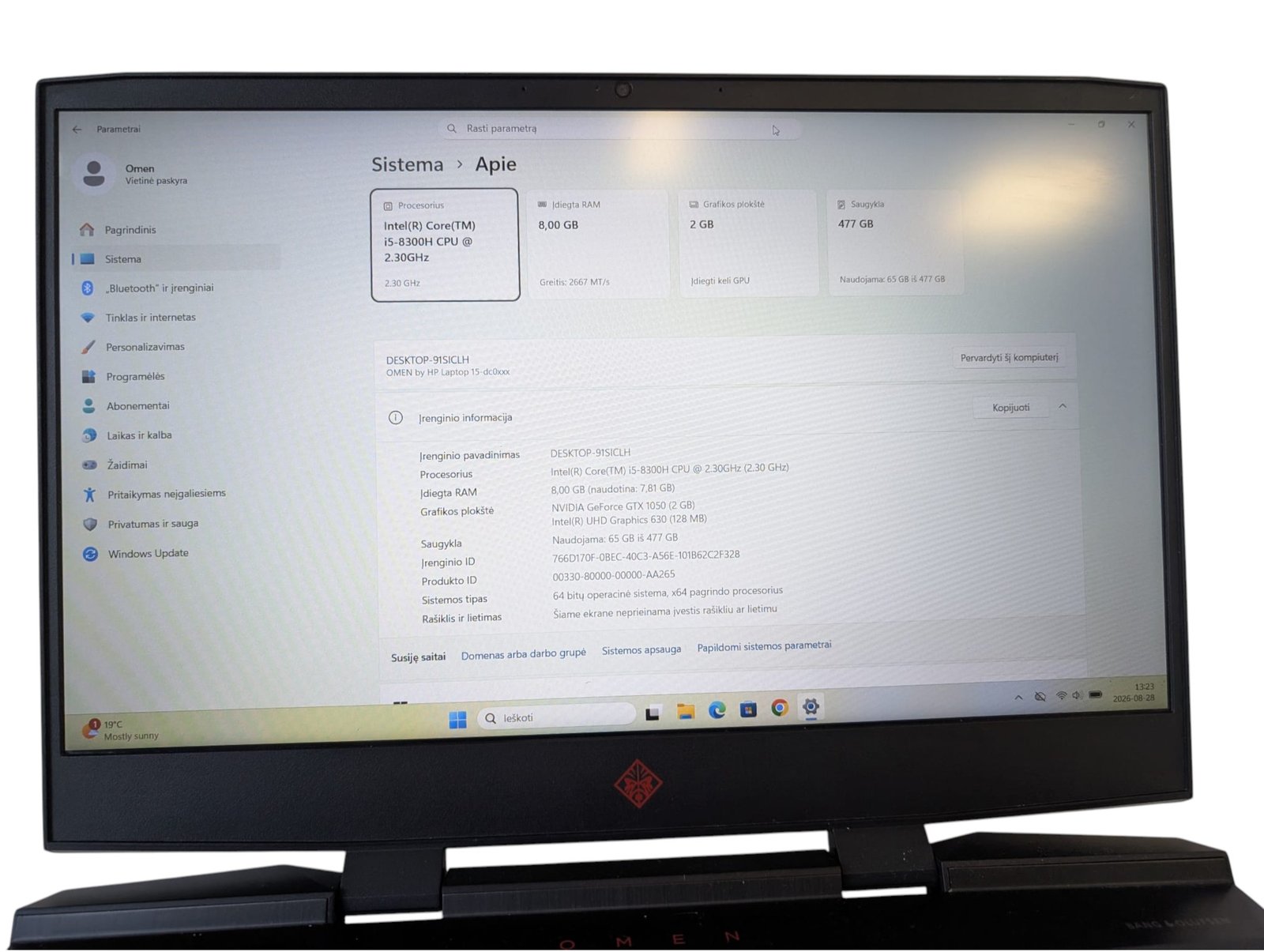 HP OMEN 15 - i5-8300H / 8GB/512GB SSD / GTX 1050 - Image 4