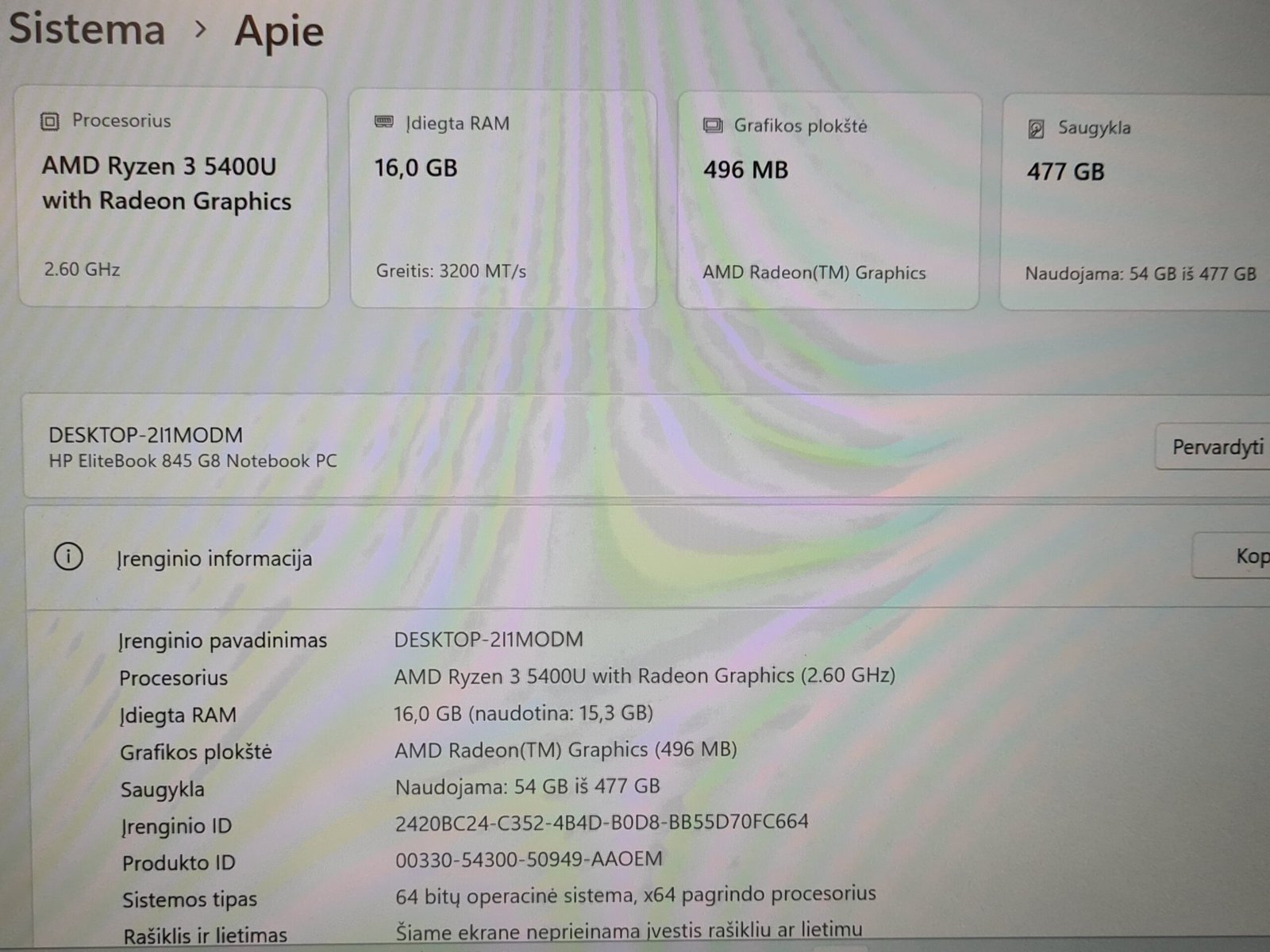 HP EliteBook 845 G8 - Ryzen 3 Pro 5400U / 16GB / 512GB - Image 5