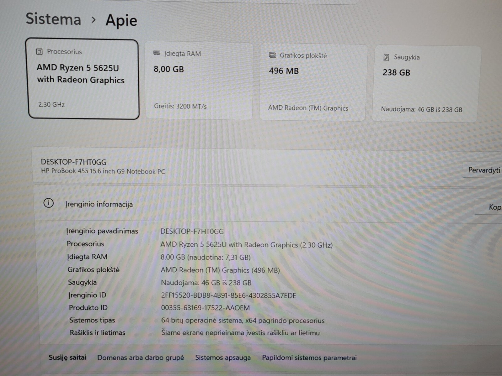 HP ProBook 455 G9 - Ryzen 5 5625U / 8GB / 256GB - Image 4