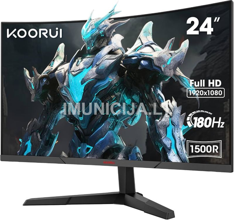 Monitorius KOORUI 24E6CA | 23.6″ | FHD | VA | 180 Hz | 1 ms | Curved
