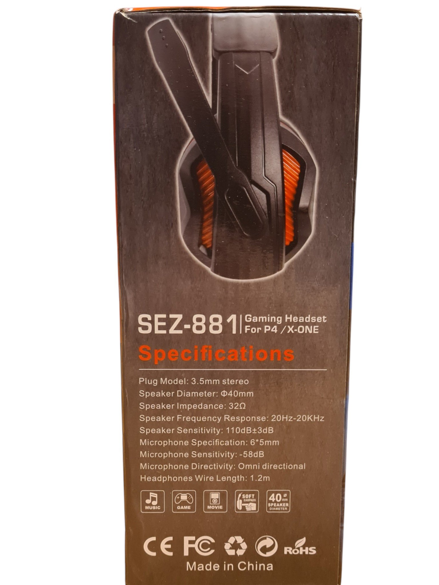 SEZ-881 Pro laidinės žaidimų ausinės su mikrofonu (3.5mm) - Image 3