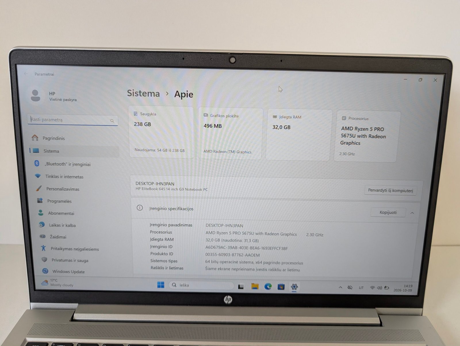 HP EliteBook 645 G9 | Ryzen 5 PRO 5675U | 32 GB RAM | 256 GB SSD | 14″ FHD - Image 7