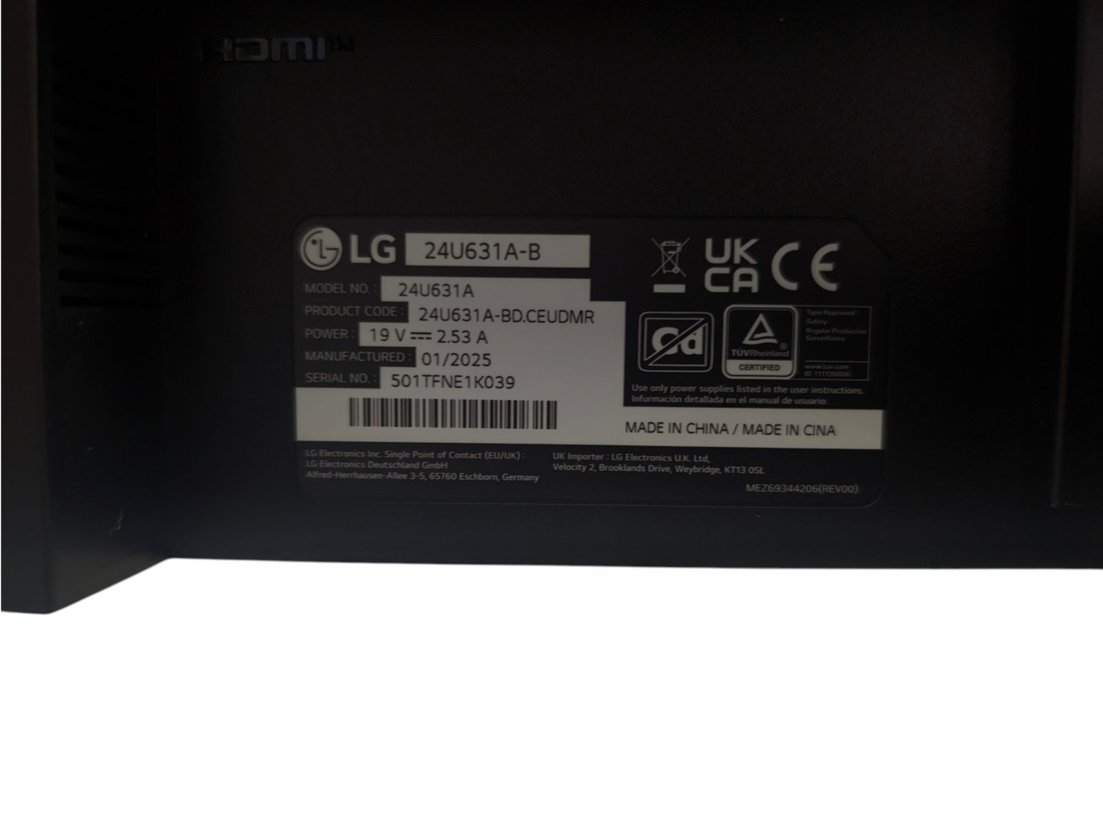 Monitorius LG 24U631A-B | 23.8" | QHD | IPS | 100Hz - Image 3