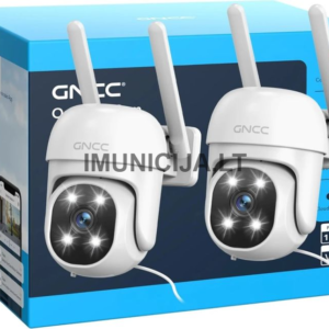 GNCC 1080P Wi-Fi lauko PTZ stebėjimo kamerų komplektas (2 vnt.)